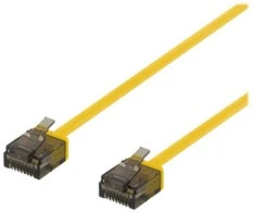 U/UTP Cat6a kabelis DELTACO, plokščias, 0,5 m, 1 mm, geltonas / UUTP-2013