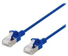 DELTACO U/FTP Cat6a tinklo kabelis, plonas, 3,8 mm skersmens, 3 m, mėlynas