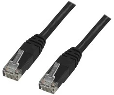 Deltaco TP-625S, 25 m, Cat6, U/UTP (UTP), RJ-45, RJ-45, juodas