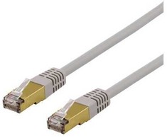 DELTACO S/FTP Cat6a tinklo kabelis, delta cert, LSZH, 0,5 m, pilkas