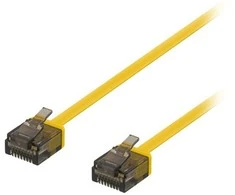 U/UTP Cat6a kabelis DELTACO, plokščias, 0,5 m, 1 mm, geltonas / UUTP-2013