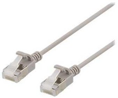 DELTACO U/FTP Cat6a tinklo kabelis, plonas, 3,8 mm skersmens, 1,5 m, pilkas