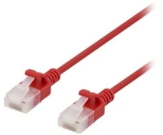 Deltaco - Patch kabelis - RJ-45 (kištukas) į RJ-45 (kištukas) - 3 m - UTP - CAT 6a - be halogenų, lieto plieno, be kabliuko - raudonas