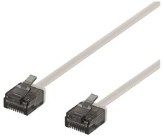 DELTACO U/UTP Cat6a jungiamasis kabelis, plokščias, 5 m, 1 mm storio, pilkas