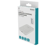 Išorinė baterija 5000 mAh DELTACO, bevielis įkrovimas, PD 20 W,magnetas,baltas / PB-Q1006 / 1903253