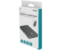 Išorinė baterija 5000 mAh DELTACO, su stoveliu, bevielė, PD 20 W, magnetas, juoda / PB-Q1007 / 1903254