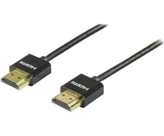 DELTACO plonas HDMI kabelis, HDMI didelės spartos su Ethernet, 2 m, juodas