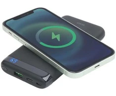 Deltaco PB-Q1003, 10000 mAh, ličio polimeras (LiPo), belaidis įkrovimas, 18 W, juodas