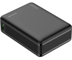 Išorinė baterija DELTACO, 20 000 mAh, PD 65 W pakrauna nešiojamus kompiuterius ir kt, juoda / PB-C1012 / 1903849