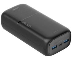 Išorinė baterija DELTACO, 27 000 mAh su greituoju įkrovimu ir 3 jungtimis, 2x USB-A 22.5W, 1x USB-C PD 20W, juoda / PB-C1011 / 1903848