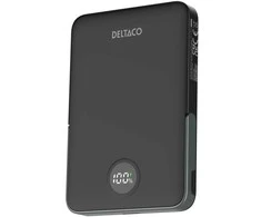 Išorinė baterija 5000 mAh DELTACO, su stoveliu, bevielė, PD 20 W, magnetas, juoda / PB-Q1007 / 1903254