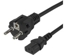 Maitinimo laidas DELTACO CEE 7/7 - C13, 1,5m, juodas / 1902303
