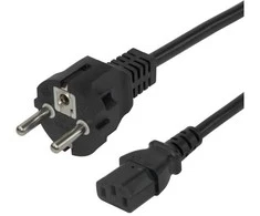 Maitinimo laidas DELTACO CEE 7/7 - C13, 3,0m, juodas / 1902304