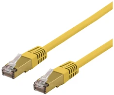 DELTACO S/FTP Cat6a jungiamasis kabelis, delta sertifikuotas, LSZH, 1 m, geltonas