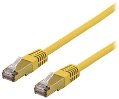 DELTACO S/FTP Cat6a jungiamasis kabelis, delta sertifikuotas, LSZH, 1,5 m, geltonas