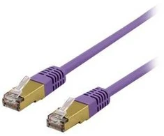 DELTACO S/FTP Cat6a jungiamasis kabelis, delta sertifikuotas, LSZH, 0,5 m, violetinis