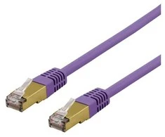 DELTACO S/FTP Cat6a jungiamasis kabelis, delta cert, LSZH, 1 m, violetinis