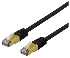 S/FTP Cat6a patch cable DELTACO, delta cert, LSZH, 2m, juodas / SFTP-62SAH