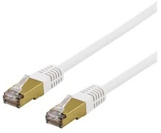 DELTACO S/FTP Cat6a jungiamasis kabelis, delta sertifikuotas, LSZH, 1 m, baltas