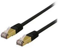 DELTACO S/FTP Cat6a jungiamasis kabelis, delta sertifikuotas, LSZH, 0,5 m, juodas