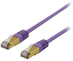 DELTACO S/FTP Cat6a jungiamasis kabelis, delta sertifikuotas, LSZH, 1,5 m, violetinis
