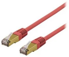 DELTACO S/FTP Cat6a jungiamasis kabelis, delta sertifikuotas, LSZH, 0,5 m, raudonas