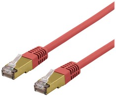 DELTACO S/FTP Cat6a tinklo kabelis, delta cert, LSZH, 1,5 m, raudonas