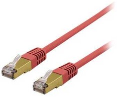 DELTACO S/FTP Cat6a tinklo kabelis, delta cert, LSZH, 1 m, raudonas