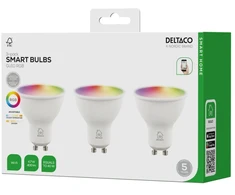 LED lemptės DELTACO SMART HOME, GU10, RGB, WiFi, 4.7W, 3 vnt pakuotė / SH-LGU10RGB02-3P / 1902594