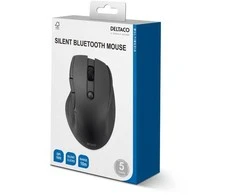 Tyli Bluetooth DELTACO pelė, 5 mygtukai, 600-1200 DPI, juoda / MS-906