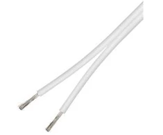 DELTACO garsiakalbio kabelis, 2x1,5 mm2, atviri galai, grynas varis, 100 m, baltas