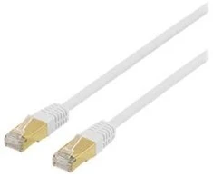 Patch kabelis DELTACO S/FTP Cat7, 0.3m, 600MHz, Delta-sertifikuotas, LSZH, RJ45 juntys, baltas / STP-703V
