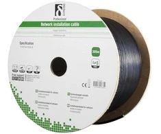 Deltaco TP-49G, 305 m, Cat6, F/UTP (FTP), juodas