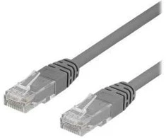 Deltaco TP-60-50P, 0,5 m, Cat6, U/UTP (UTP), RJ-45, RJ-45, pilkas