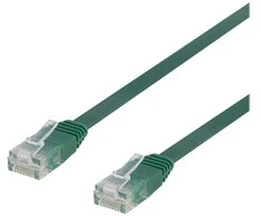 Deltaco TP-603G-FL, 0,3 m, Cat6, U/UTP (UTP), RJ-45, RJ-45, žalias
