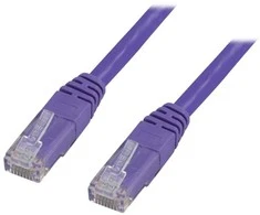 DELTACO U / UTP Cat6 patch kabelis, 0.3m, 250MHz LSZH, violetinis / TP-603P