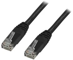 Deltaco TP-607S, 0,75 m, Cat6, U/UTP (UTP), RJ-45, RJ-45, juodas
