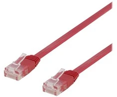 Deltaco TP-610R-FL, 10 m, Cat6, U/UTP (UTP), RJ-45, RJ-45, raudonas
