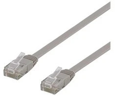 Deltaco TP-611-FL, 1,5 m, Cat6, U/UTP (UTP), RJ-45, RJ-45, pilkas