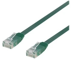 Deltaco TP-61G-FL, 1 m, Cat6, U/UTP (UTP), RJ-45, RJ-45, Žalias