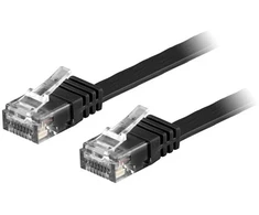 Deltaco TP-61S-FL, 1 m, Cat6, U/UTP (UTP), RJ-45, RJ-45, juodas
