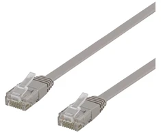 Deltaco TP-62-FL, 2 m, Cat6, U/UTP (UTP), RJ-45, RJ-45, pilkas