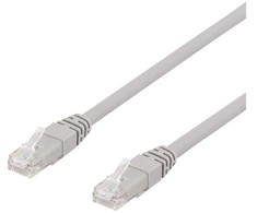 DELTACO TP-62AU - tinklo kabelis - RJ-45 (kištukas) į RJ-45 (kištuką) - 2 m - UTP - CAT 6a - be halogenų - pilkos spalvos