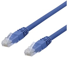 DELTACO TP-62BAU – tinklo kabelis – RJ-45 (vyriškas) į RJ-45 (vyriškas) – 2 m – UTP – CAT 6a – be halogenų, lietas – mėlynas