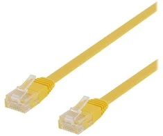 Deltaco TP-62GL-FL, 2 m, Cat6, U/UTP (UTP), RJ-45, RJ-45, Geltonas