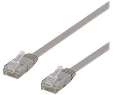 Deltaco TP-63-FL, 3 m, Cat6, U/UTP (UTP), RJ-45, RJ-45, pilkas