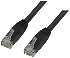 Deltaco TP-650S, 50 m, Cat6, U/UTP (UTP), RJ-45, RJ-45, juodas