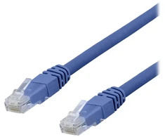 DELTACO TP-65BAU – tinklo kabelis – RJ-45 (vyriškas) į RJ-45 (vyriškas) – 5 m – UTP – CAT 6a – be halogenų, presuotas – mėlynas