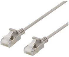 DELTACO U/FTP Cat6a jungiamasis kabelis, plonas, 3,8 mm skersmens, 3 m, pilkas