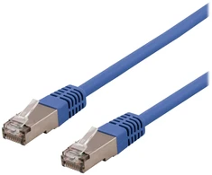 DELTACO U/FTP Cat6a tinklo kabelis, LSZH, 0,5 m, mėlynas